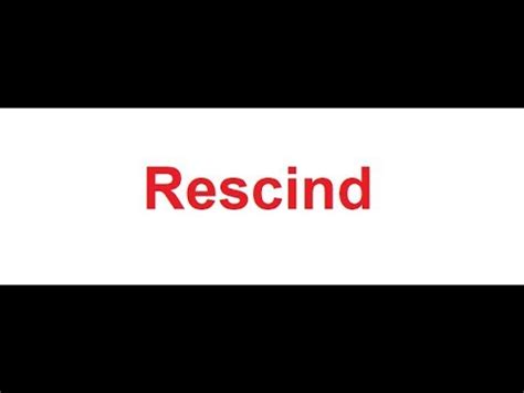 Rescind meaning in Hindi - YouTube