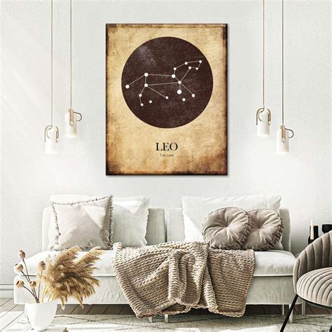 Vintage Leo Constellation Wall Art | Digital Art