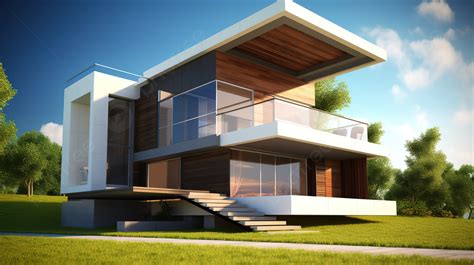 3d Modern House Exterior Design In 3d Background, 3d Modern House, Hd Photography Photo, House ...