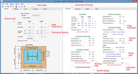 Base Plate Design Spreadsheet Free In Anchor Bolt Design Calculation Software Asdip — db-excel.com