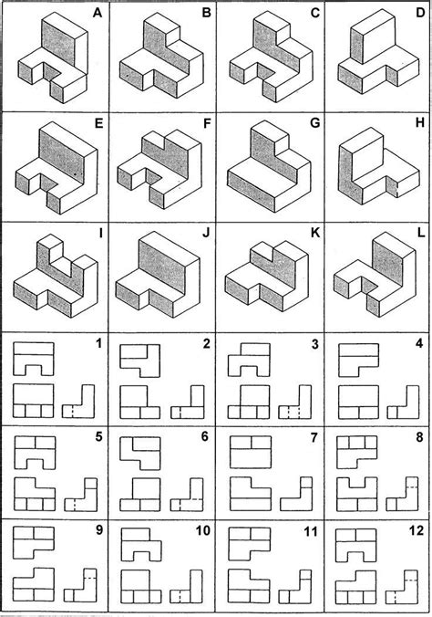 isometric drawing exercises with answers - Google Search | Isometric ...