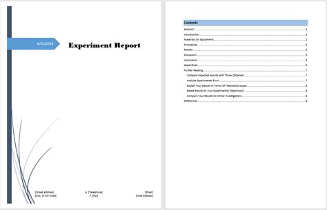 Experiment Report Template - My Word Templates