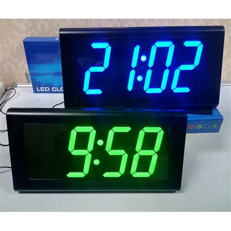 4.0'' Large 3D LED Digital Wall Clock Modern Design Home Decor Big Desk ...