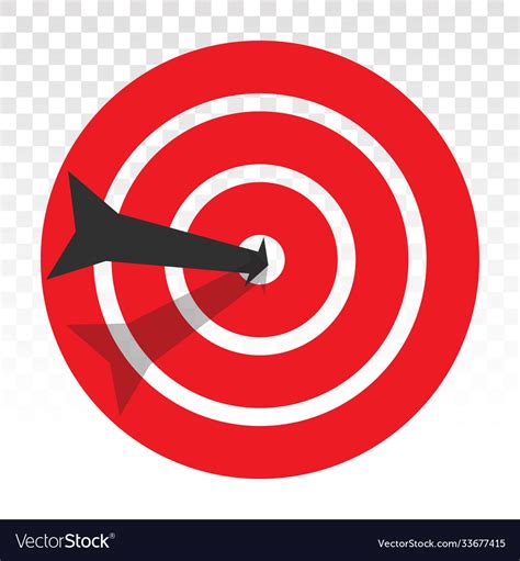 Target bullseye with arrow line art icon Vector Image