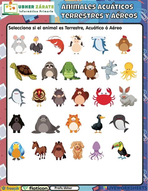 Animales Terrestres, Acuáticos y Aéreos 2307104 | Ubher