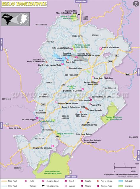 Belo Horizonte Mapa | Map Belo Horizonte Brazil