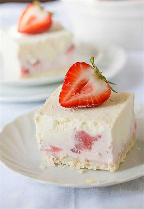 Frozen White Chocolate Strawberry Dessert