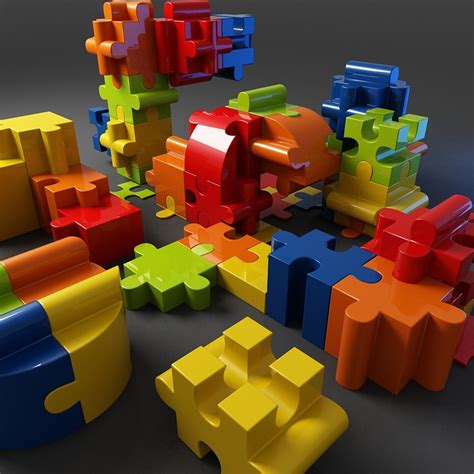 3d Model Jigsaw Puzzle Building Blocks