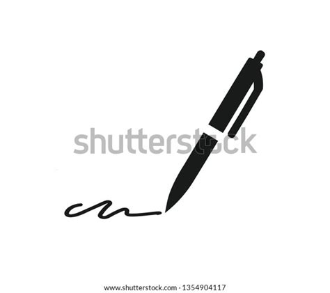 Pen Signature Icon Vector Stock Vector (Royalty Free) 1354904117