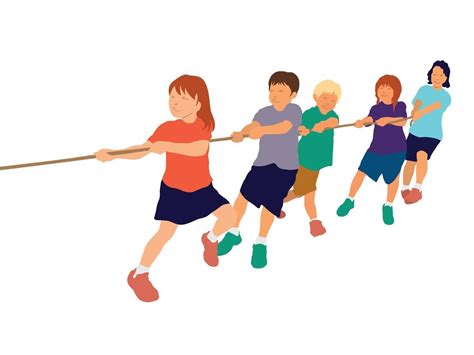 Children Playing Tug Of War Clip Art