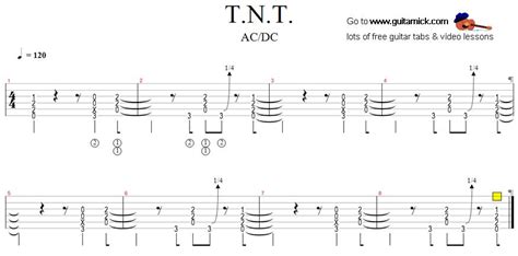 TNT - ACDC: guitar tab - GuitarNick.com