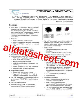 STM32F405 数据表(PDF) - STMicroelectronics