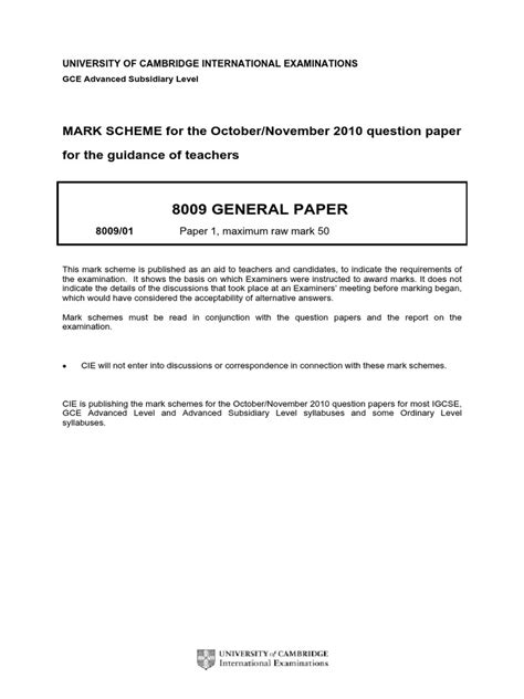 General Paper 8009 Markscheme | PDF | Adolescence | Retail