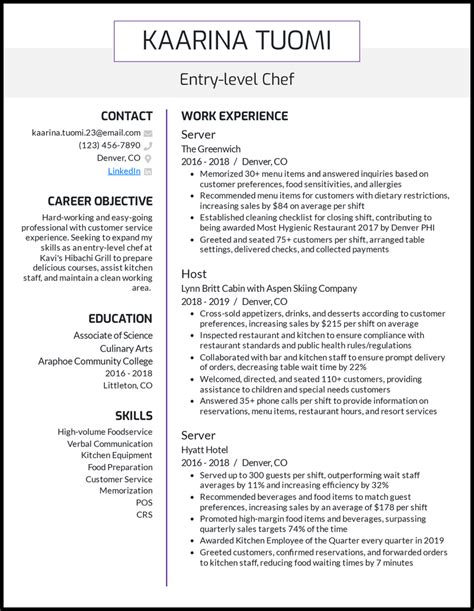 7 Chef Resume Examples [& Templates]