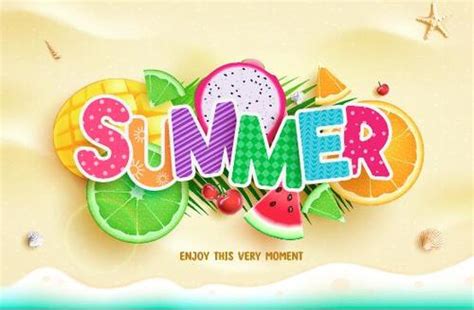 Summer colorful font vector free download