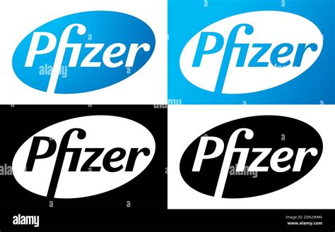 Pfizer Vector Logo - Latest Blue and Black Color Silhouette Set - American pharmaceutical ...