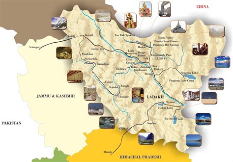 Map of Ladakh, Ladakh Tours Operato, Ladakh Travel Company.