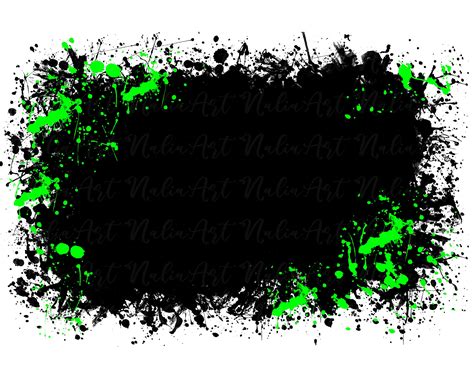 Background Paint Splatter Black Green Splash Frame - Etsy