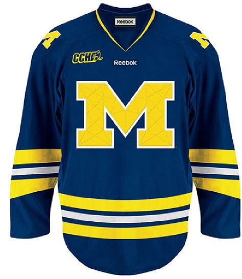 Michigan Wolverines Premier Embroidered Hockey Jersey by Adidas $79.95 | Michigan hockey ...