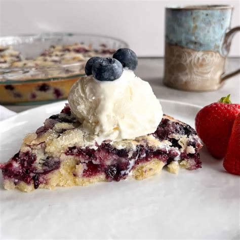 Easy Crustless Fresh Blueberry Pie with Lemon