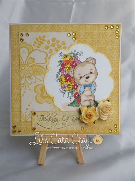 Handmade Card Thinking of You by LilsShabbyShop on Etsy