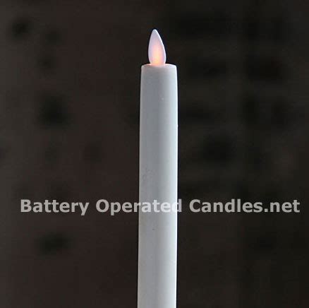 6 Inch Ivory Moving Flame Battery Operated Taper Candle - Timer - Buy Now