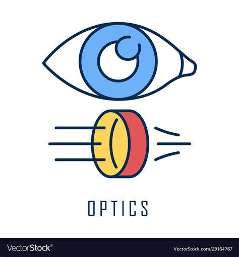 Optics color icon light physics branch optometry Vector Image