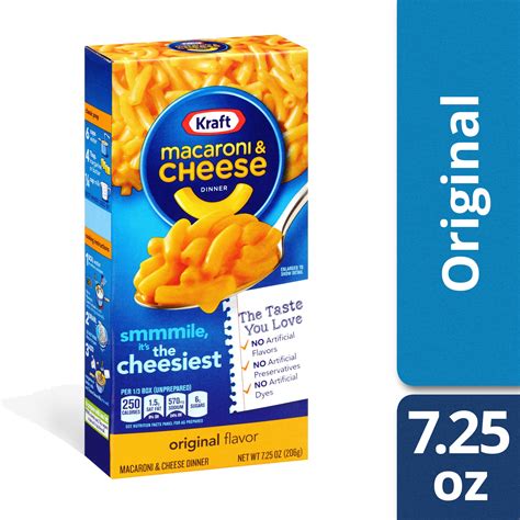 Kraft Original Flavor Mac and Cheese, 7.25 oz Box - Walmart.com - Walmart.com