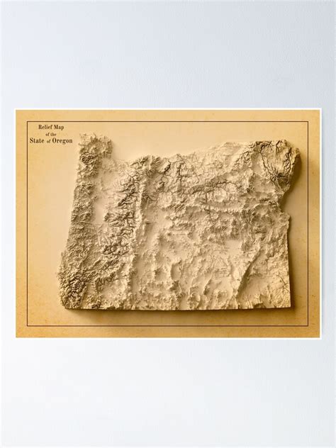 "Oregon State Relief Map 3D digitally-rendered" Poster for Sale by ...