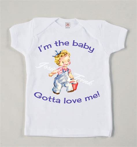 Items similar to Retro Tee Custom Size Vintage Girl "I'm the baby gotta love me" on Etsy