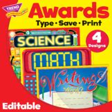 Reading & Writing Editable Student Recognition Award BUNDLE | Print & Digital