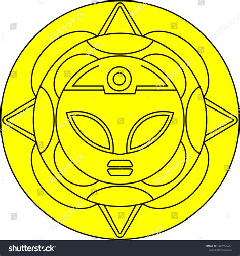 Ancient Mayan Sun God Face Vector 스톡 벡터(로열티 프리) 1401559457 | Shutterstock