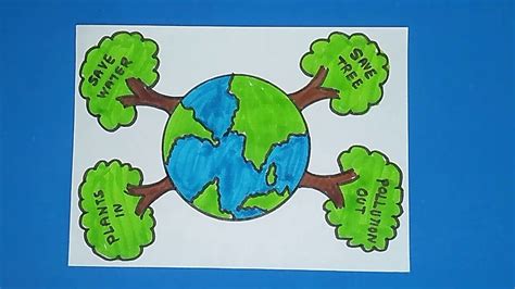 Poster Save Earth Drawing – Ilustrasi