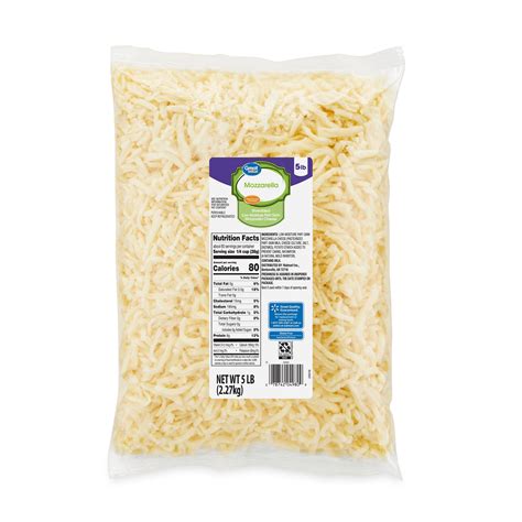 Great Value Shredded Low-Moisture Part-Skim Mozzarella Cheese, 80 oz - Walmart.com