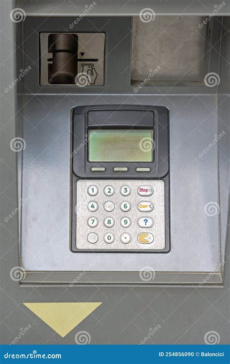 Damaged Atm Keypad stock photo. Image of debit, european - 254856090