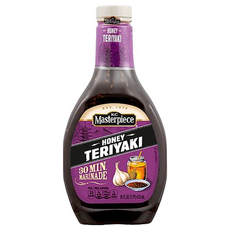 KC Masterpiece Marinade, Honey Teriyaki 16 fl oz | Teriyaki Sauce | Big John Grocery