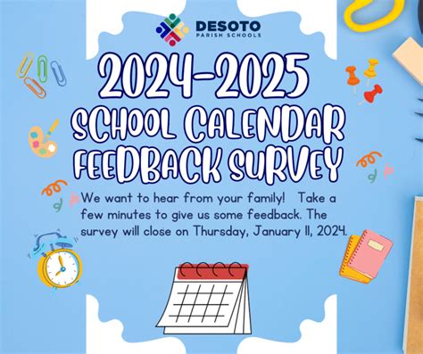 2024-2025 Academic Calendar Survey for Families | DeSoto Parish Schools