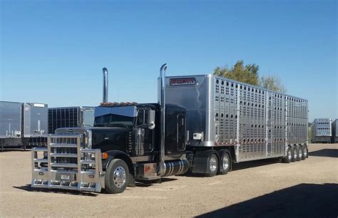 WILSON Trucking New quad axle.... | Cattle trailers, Peterbilt trucks, Big rig trucks