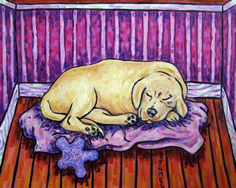 Golden retriever sleeping dog art print gift gifts