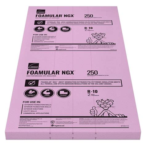 Owens Corning FOAMULAR NGX F-250 2 in. x 4 ft. x 8 ft. SSE R-10 XPS Rigid Foam Board Insulation ...