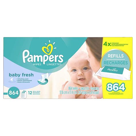 Pampers Baby Fresh Water Baby Wipes 12X Refill Packs 864 Count Price 18,21 | Pampers wipes, Baby ...