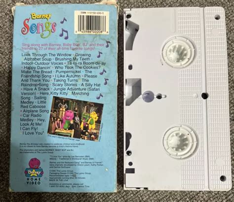 BARNEY SONGS VHS Video Tape Kids Lyons 1995 RARE! 50 Minute Sing Along ActiMates £5.96 - PicClick UK