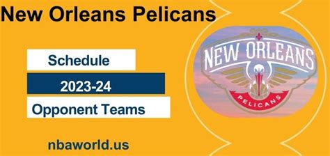 New Orleans Pelicans complete schedule 2023-24