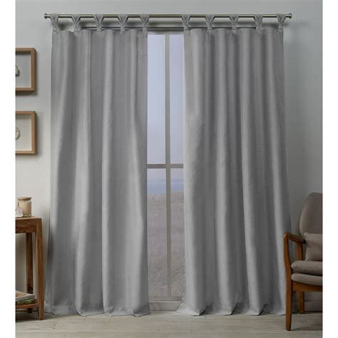 Exclusive Home Curtains Loha Linen Braided Tab Top Curtain Panel Pair, 54x108, Dove Grey ...