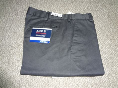 NWT Men's IZOD Khaki Pants, Wrinkle Free, Flat Front, Straight, | eBay