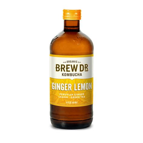 Brew Dr. Kombucha, Organic Ginger Lemon, 14 fl oz Bottle - Walmart.com ...