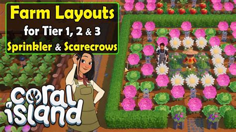 Coral Island | Farm Layout/Design Guide - Ideas for Layouts w/ Sprinklers & Scarecrows Tips ...