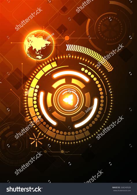 Vector Illustration Futuristic Technology Background Stock Vector (Royalty Free) 268240928 ...