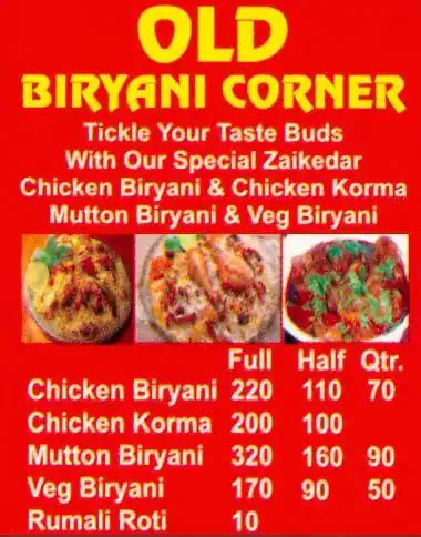 Biryani Corner Menu, Menu for Biryani Corner, Hauz Khas Village, New Delhi - Zomato