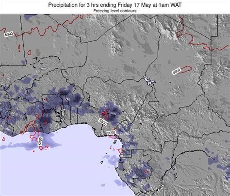 Niger Precipitation for 3 hrs ending Friday 21 May at 1pm WAT